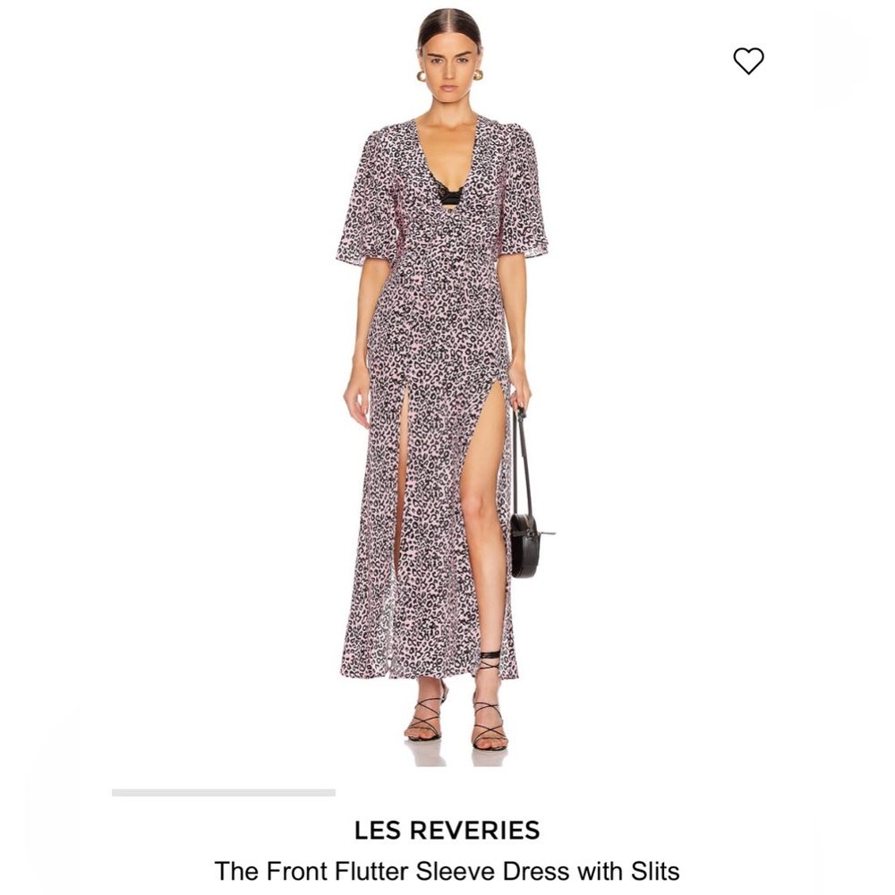 Les Reveries silk pink and black flutter dress